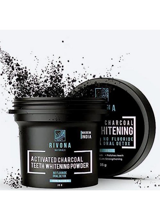 Activated Charcoal Teeth Whitening Powder For Enamel Safe Teeth Whitening Stain Remover Freshens Breath With Activated Charcoal Turmeric & Clove Powder 35G (Fluoride Free)