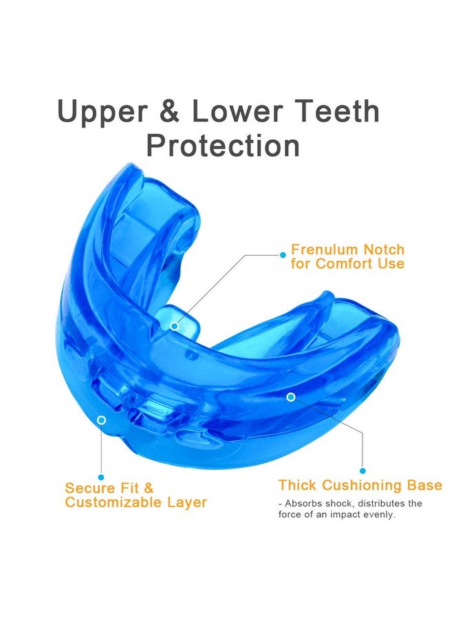 Double Braces Mouth Guard, Mouth Guard Sports, Athletic Mouth Guards, Youth Mouthguard For Upper And Lower Teeth Protection, No Boiling Required For Youth, Teenager