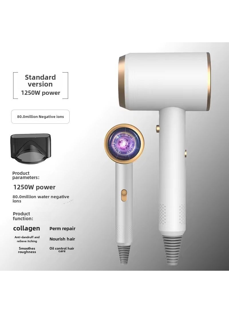 Salon Grade Hair Dryer with Blue Light Care White double plating 1200W-overheat protection