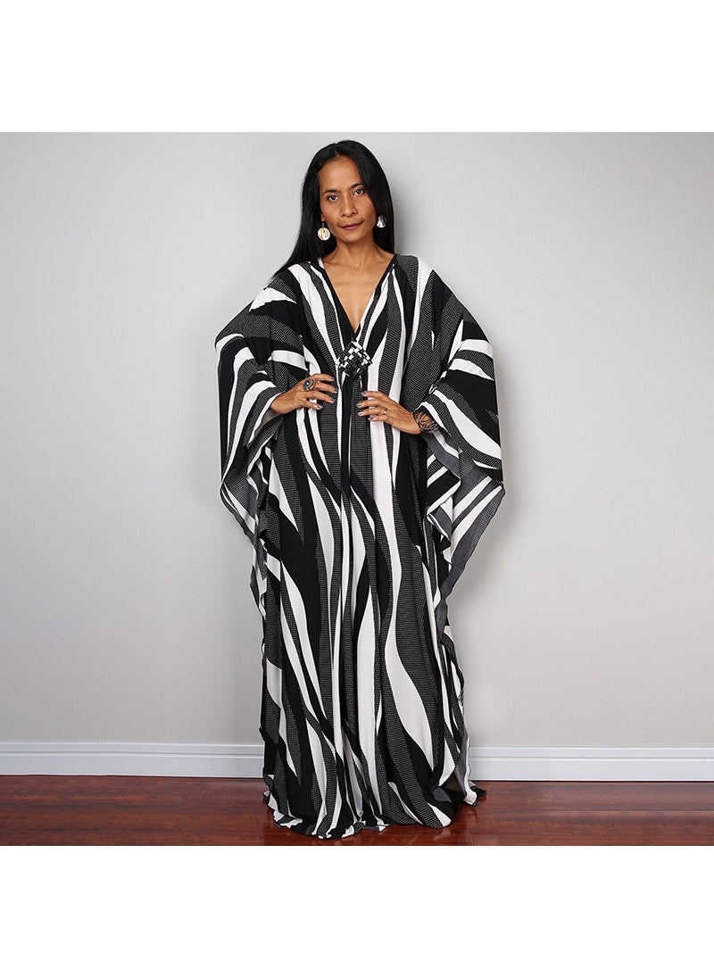 New Boho Beach Maxi Dress Bikini Cover-Up Small Dot Zebra (ZS1743-38)