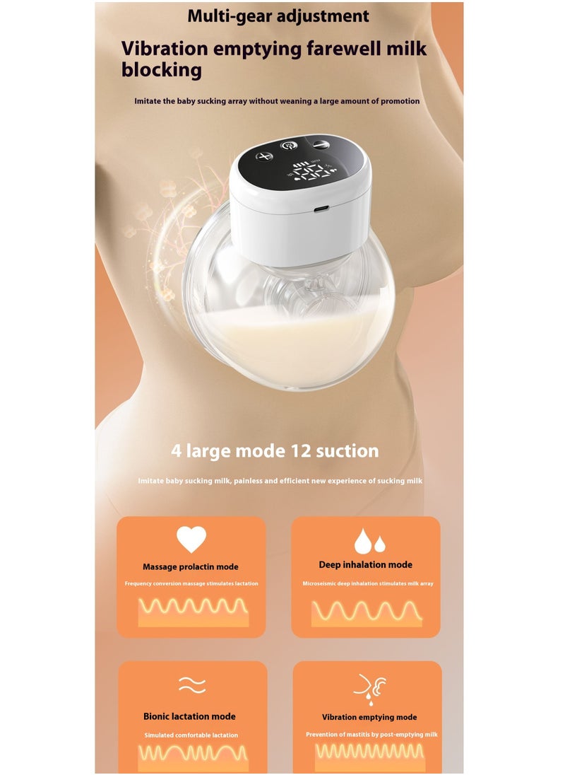 Portable hands-free electric breast pump.With 4 Modes, 12 Levels.Silent electric breast pump.