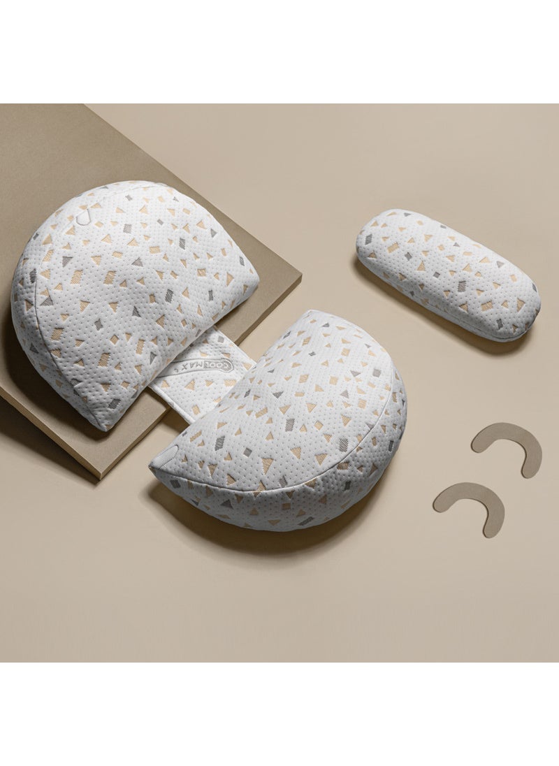 Maternity Pillow U-Shaped Support Summer Probiotic oogaa gray dot + silkworm pillow