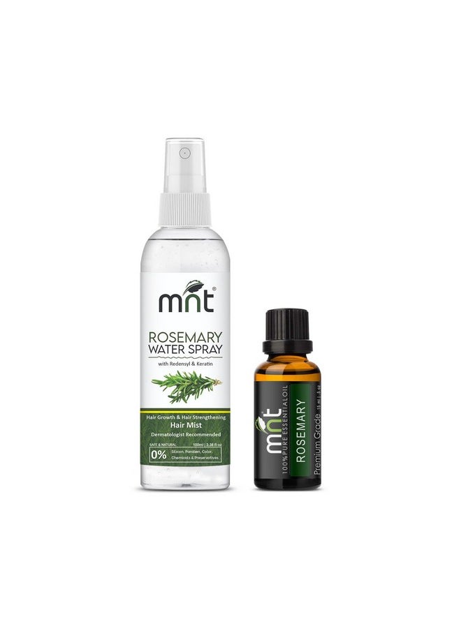 Combo Of Rosemary Water For Hair Growth 100 Ml And Rosemary Essential Oil For Hair Growth 15Ml | Rosemary Hair Growth Combo (Combo Of 2)