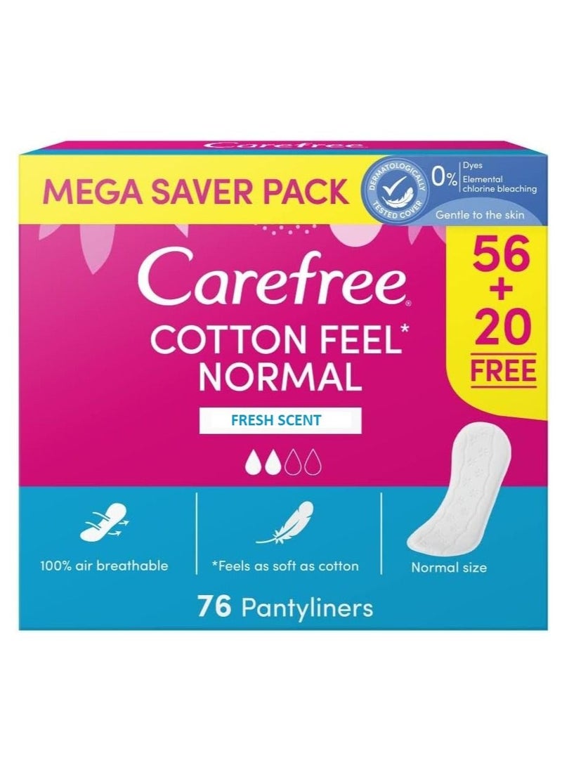 Daily Cotton Panty Liners Fresh Scent 76 Pieces Pack