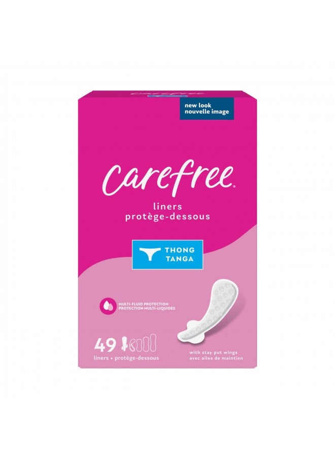 Carefree Thong Regular Liner (Pack Of 1) Unscented 49 Count