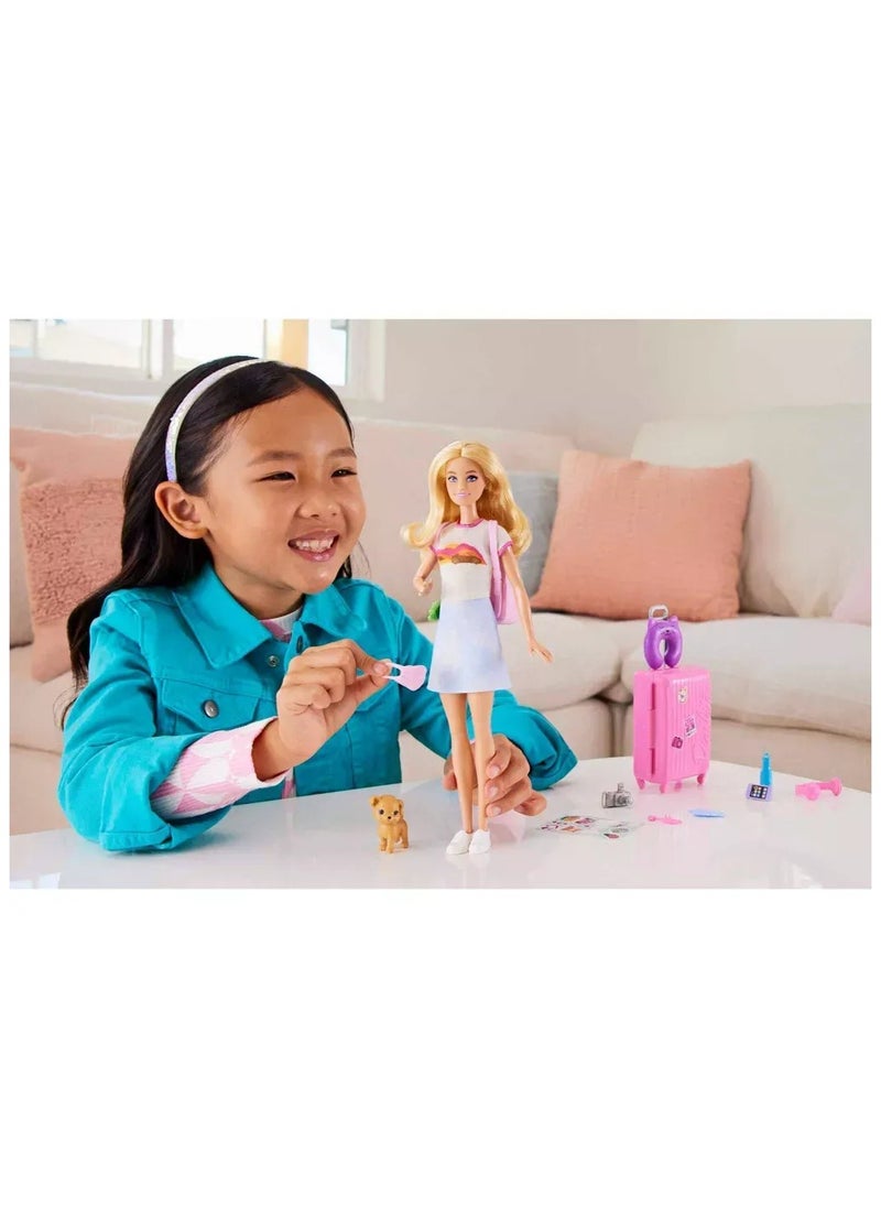 Barbie Travel Doll With Puppy - Refreshed