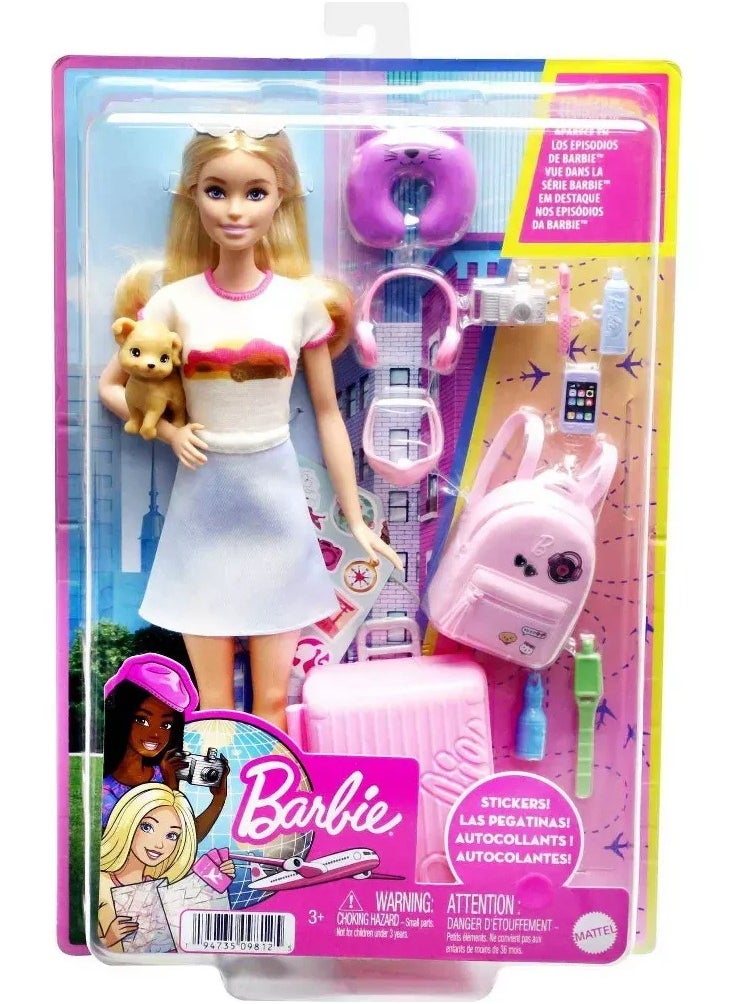 Barbie Travel Doll With Puppy - Refreshed