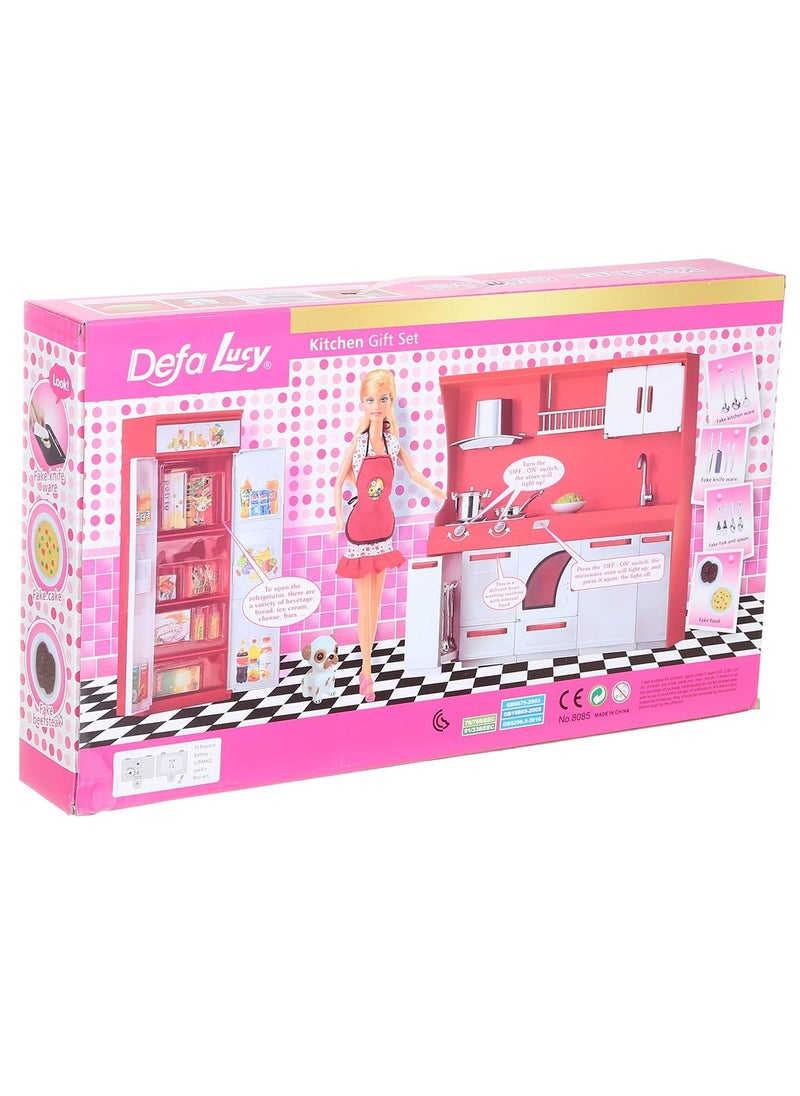 Lucy Doll with Kitchen Set - Multi Color