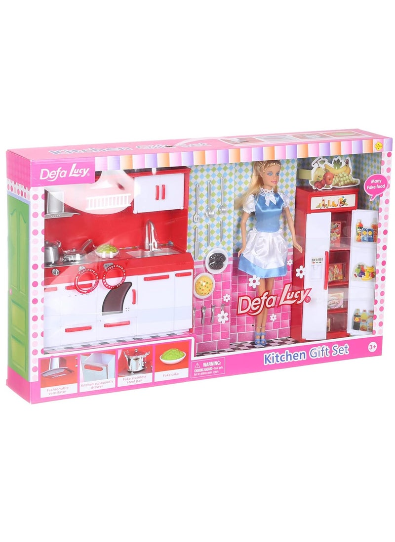 Lucy Doll with Kitchen Set - Multi Color