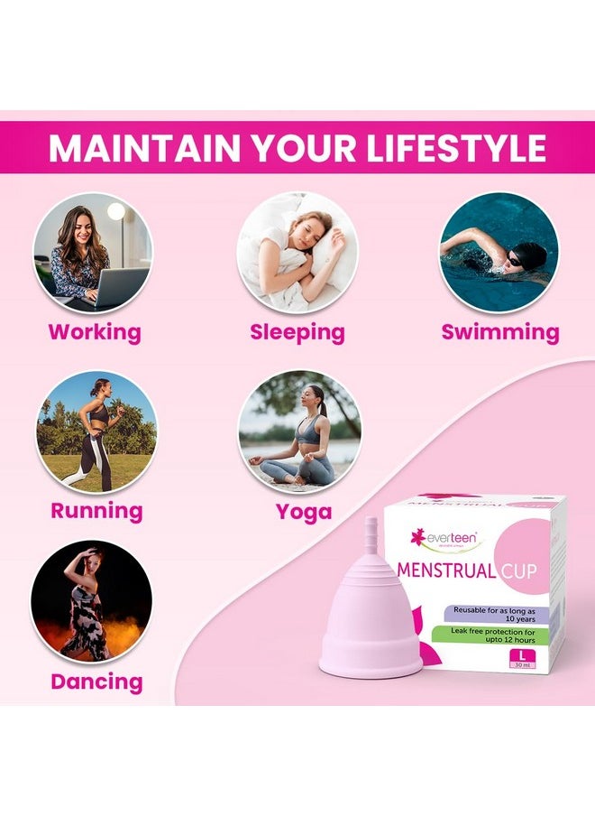 Small Menstrual Cup For Periods|Odor-Free, Rash-Free, No Leakage|12-Hour Protection|Up To 10 Years|Medical-Grade Silicone|Free Pouch|Sanitary Cup For Feminine Hygiene- 1 Count