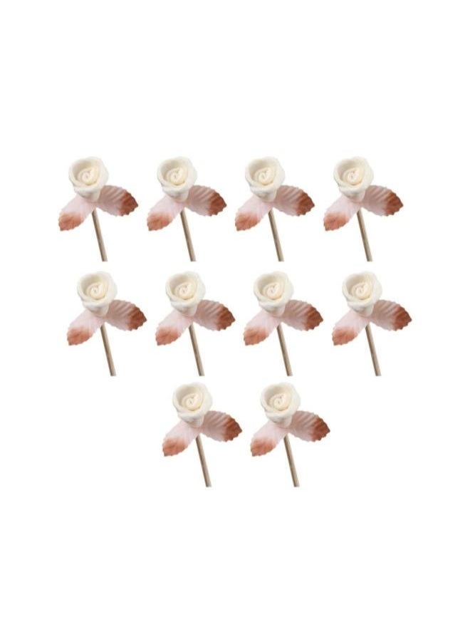 10 Pcs Reed Diffuser Sticks Rattan Reed Sticks Flower Rose Head Diffuser Glass Bottles Replacements Stick for Essential Oil Diffusers