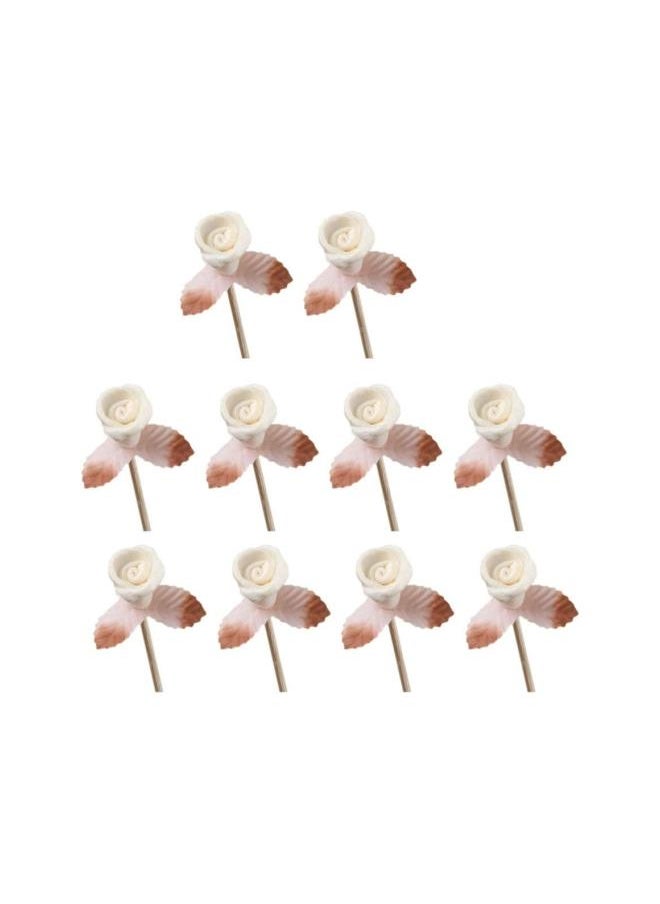 10 Pcs Reed Diffuser Sticks Rattan Reed Sticks Flower Rose Head Diffuser Glass Bottles Replacements Stick for Essential Oil Diffusers