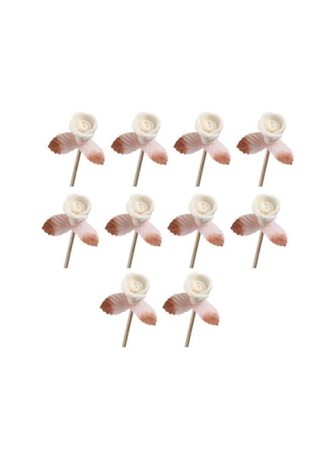 10 Pcs Reed Diffuser Sticks Rattan Reed Sticks Flower Rose Head Diffuser Glass Bottles Replacements Stick for Essential Oil Diffusers