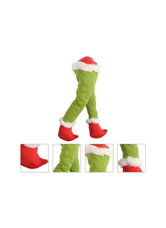 Stuffed Santa Legs Elf Legs Butt Stuck in Tree Christmas Tree Decoration Pendant Animated Xmas Kicking Legs Holiday Fireplace Decorations for Holiday Party