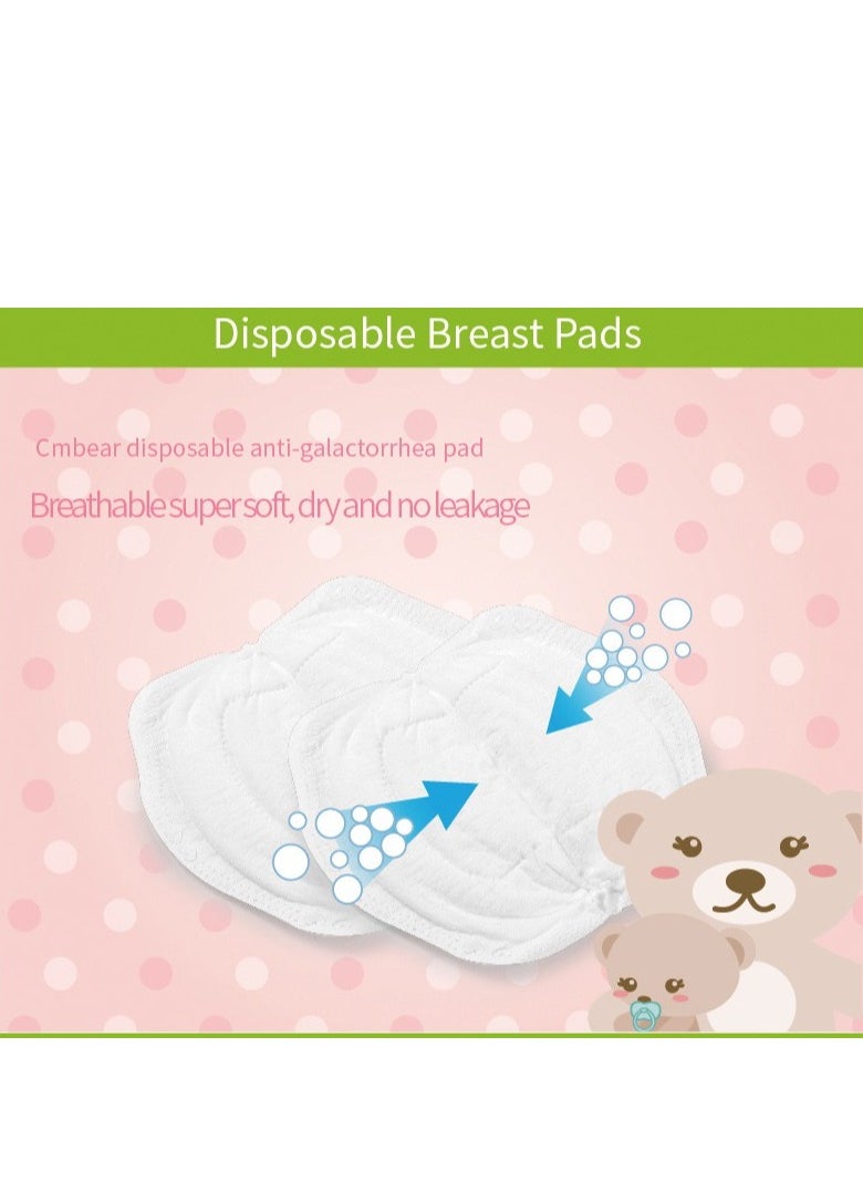 108-Piece Stay Dry Disposable Nursing Pads for Breastfeeding White