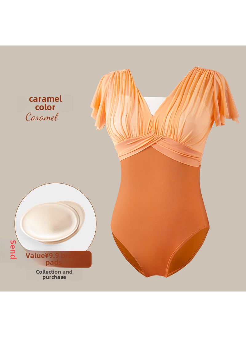 Rhythmic Gymnastics Leotard for Ballet Caramel