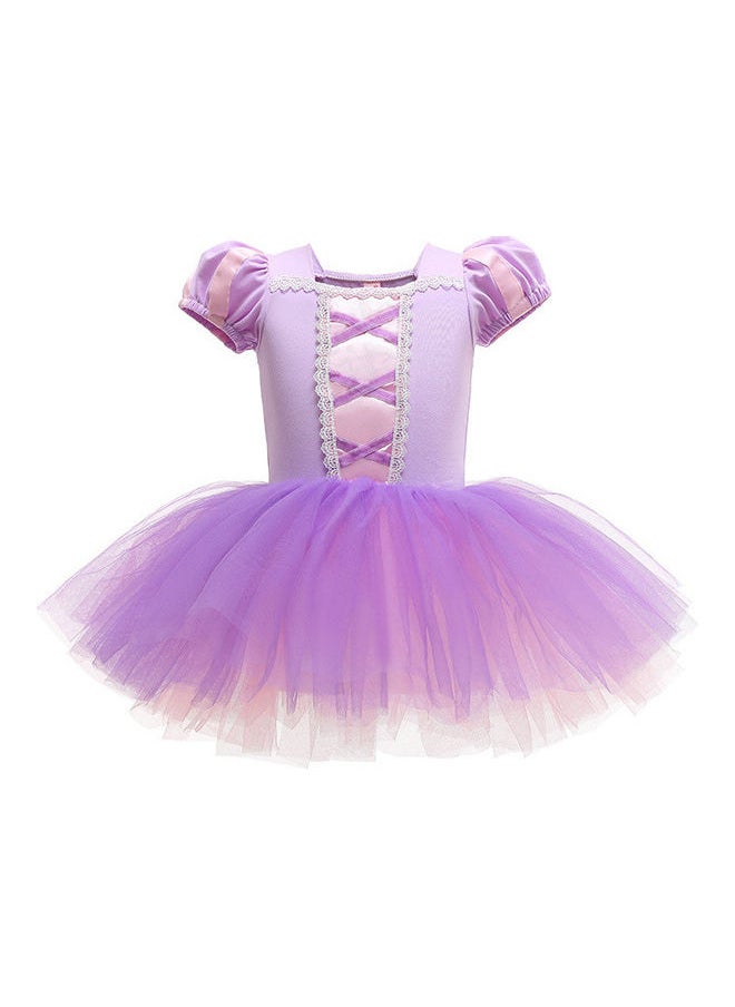 Girl Ballerina Dance Short Sleeve Tutu Dress