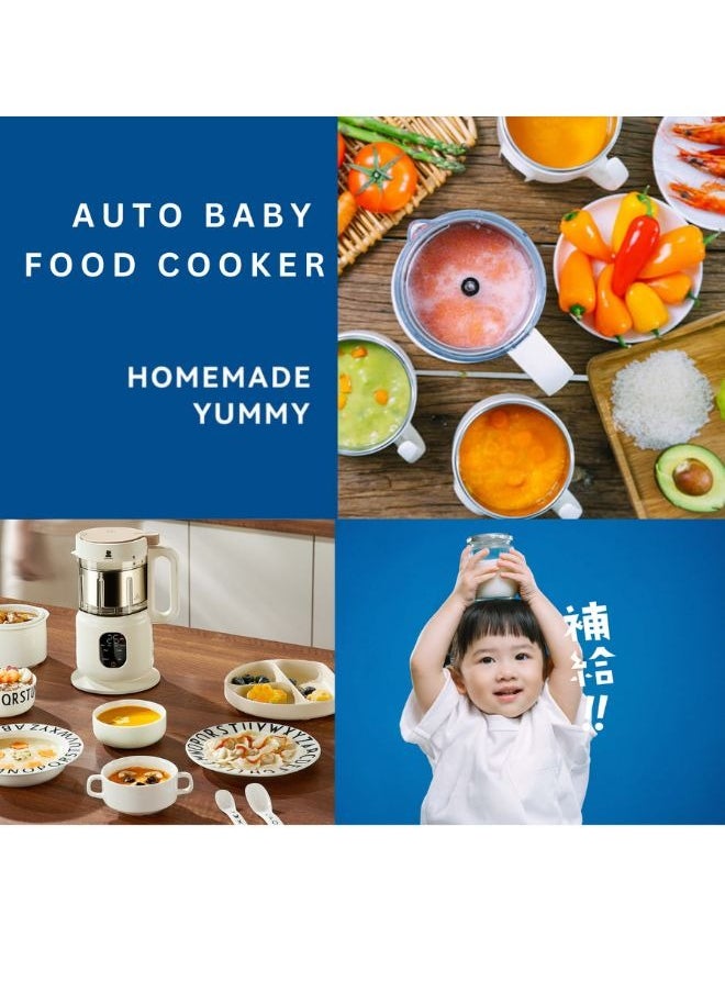 Auto Stainless Steel Baby Food Cooker, Portable Baby Food Maker with Steamer and Blender, Multifunctional Baby Smart Heat Food Mixer, Best for Quick Homemade Baby Food Cooking