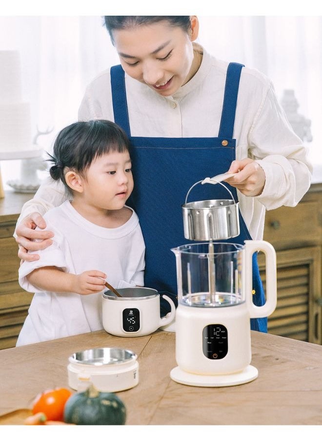 Auto Stainless Steel Baby Food Cooker, Portable Baby Food Maker with Steamer and Blender, Multifunctional Baby Smart Heat Food Mixer, Best for Quick Homemade Baby Food Cooking