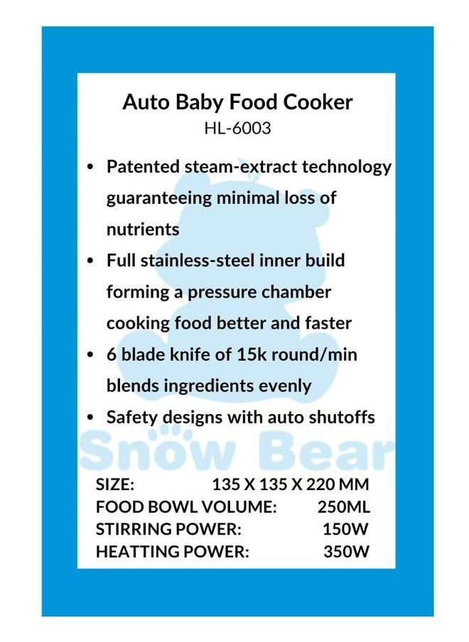 Auto Stainless Steel Baby Food Cooker, Portable Baby Food Maker with Steamer and Blender, Multifunctional Baby Smart Heat Food Mixer, Best for Quick Homemade Baby Food Cooking