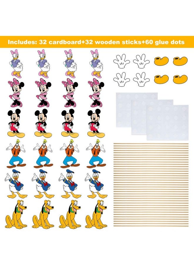 Mickey Birthday Party Supplies, 32Pcs Party Centerpieces Decorations For Mouse Theme Party Supplies Decor