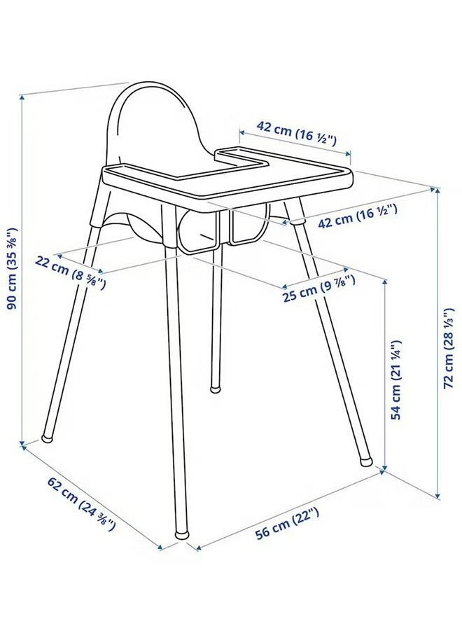 Multifunctional High-Legged Dining Chair With Tray,Foldable For Storage,Suitable For 6 Months To 5 Years Old