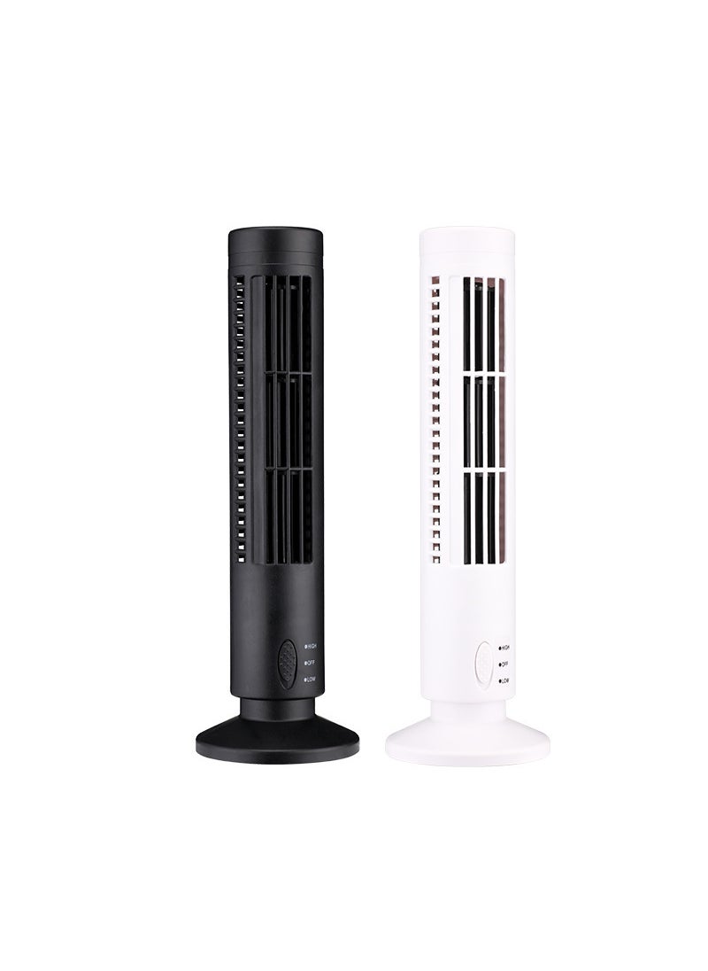 USB Tower Fan Mini Desk Bladeless Home Office White small towel