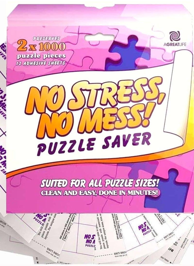 12-Sheet Peel & Stick Puzzle Saver: Preserve and Hang Your Jigsaw Masterpiece Without Hassle - Easily Frame Most Boards With a Strong Adhesive That Lasts