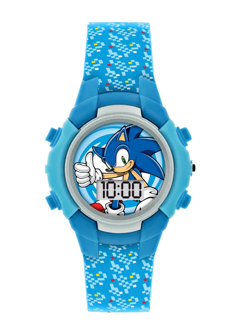 Sega Sonic the Hedgehog Blue Flashing LCD Boys Watch - SNC4036