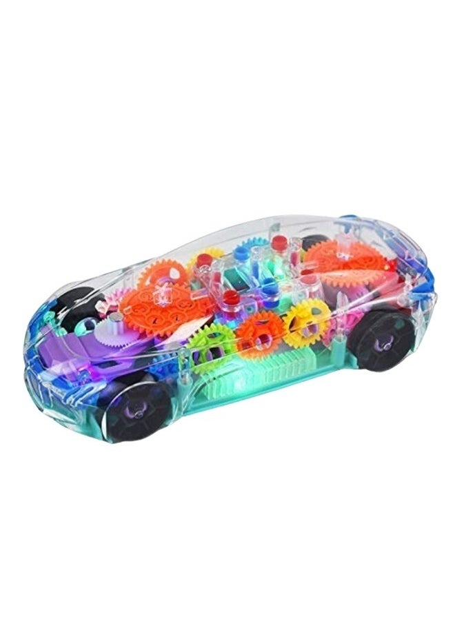 Transparent Concept car 3D Super Car Toy, Car Toy for Kids with 360 Degree Rotation, Gear Simulation Mechanical Car, Sound & Light Toys for Kids Boys & Girls