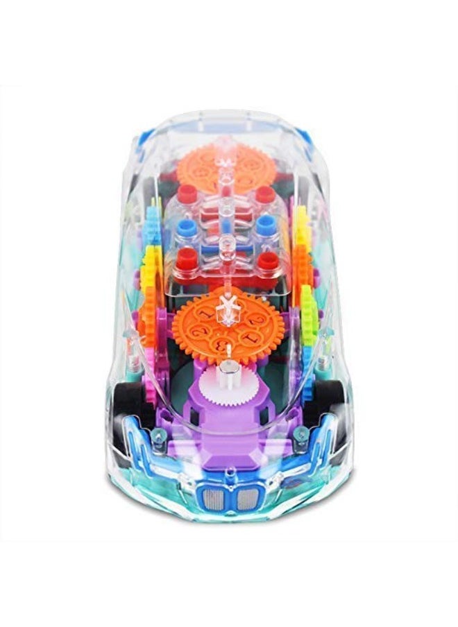 Transparent Concept car 3D Super Car Toy, Car Toy for Kids with 360 Degree Rotation, Gear Simulation Mechanical Car, Sound & Light Toys for Kids Boys & Girls