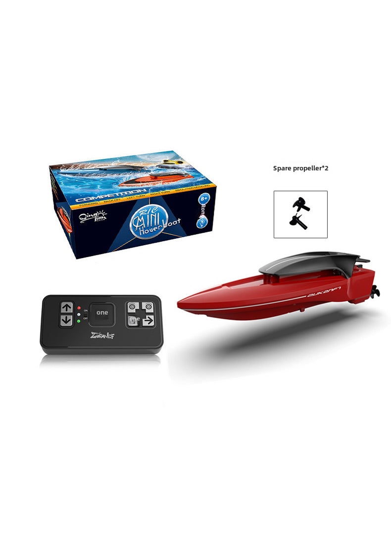 Mini RC High-Speed Boat 2.4G with LED Lights 888 red 2.4G (e-commerce packaging)