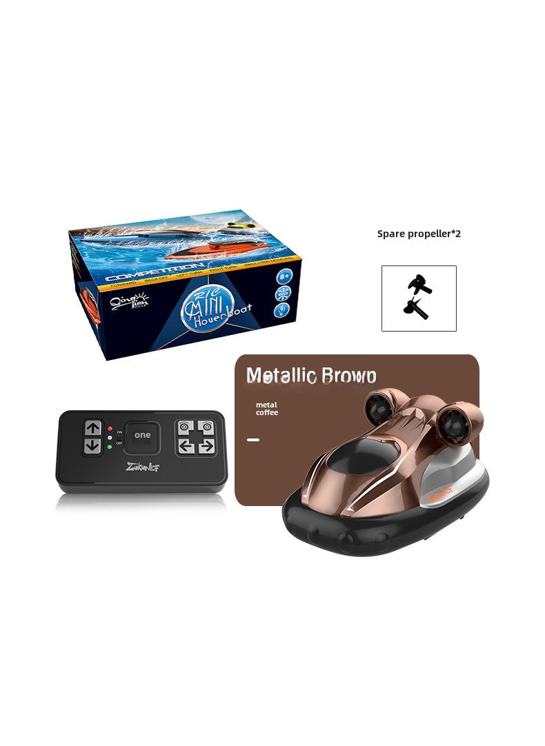 Mini RC High-Speed Boat 2.4G with LED Lights 888-3 Brown 2.4G (e-commerce packaging)