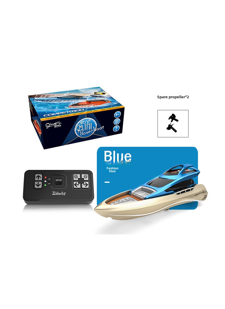 Mini RC High-Speed Boat 2.4G with LED Lights 888 silver blue 2.4G (e-commerce packaging)