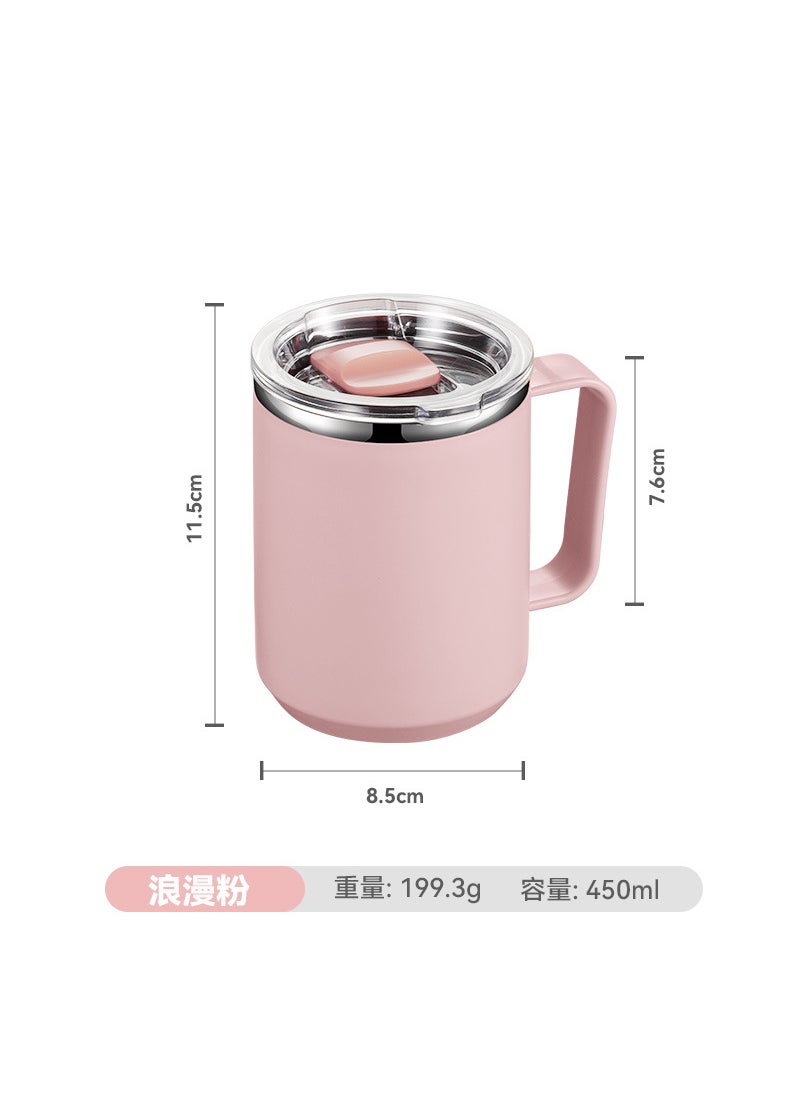 1 x 5 pcs 304 Stainless Steel Travel Coffee Mug with Lid Pink