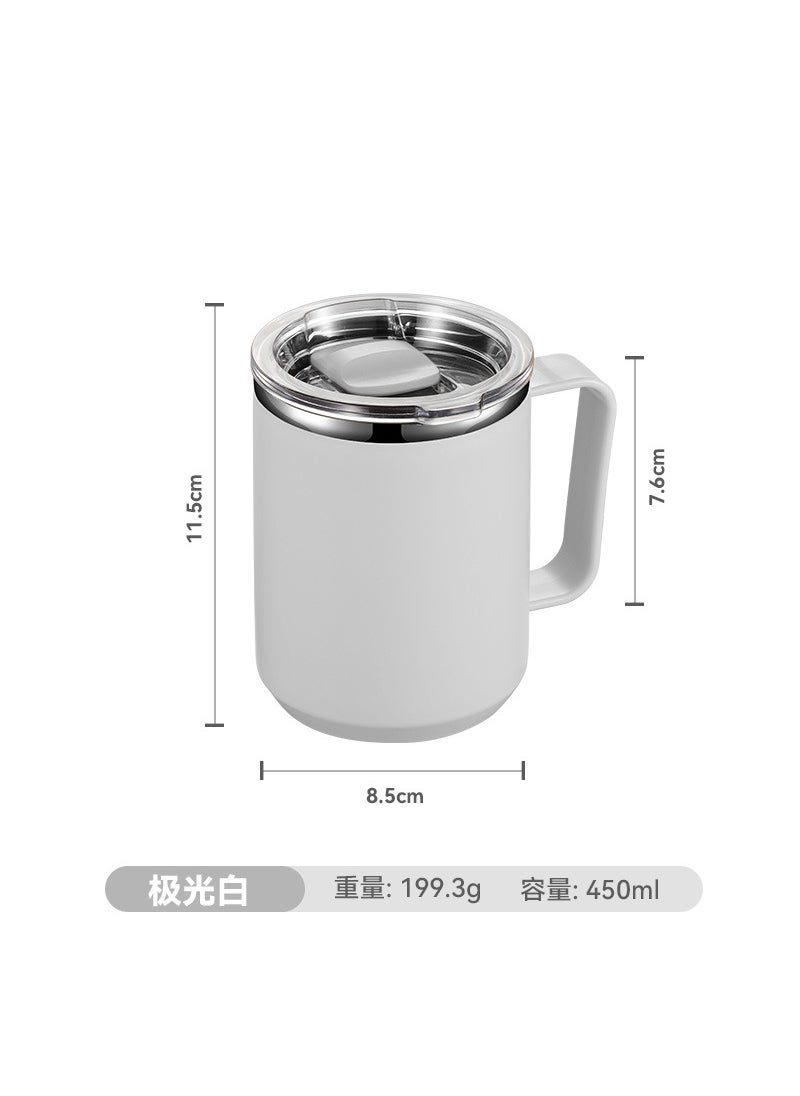 1 x 5 pcs 304 Stainless Steel Travel Coffee Mug with Lid White