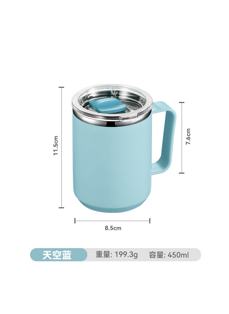 1 x 5 pcs 304 Stainless Steel Travel Coffee Mug with Lid Light blue