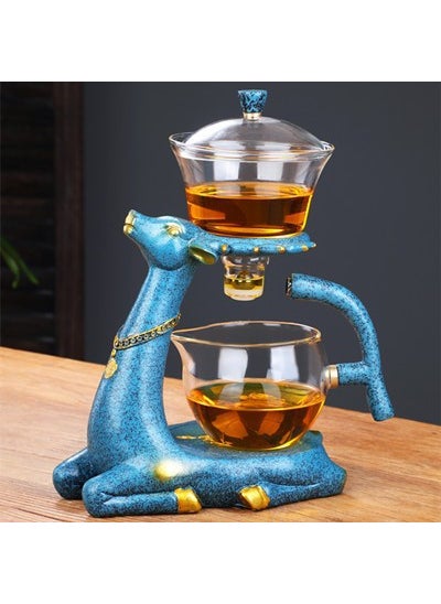 Automatic Glass Tea Set with Kettle Blue deer tea maker