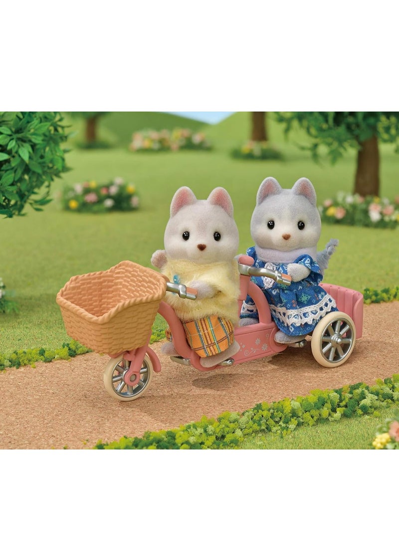 Sylvanian Families tandem Cycling Set-Husky Sister & Brother