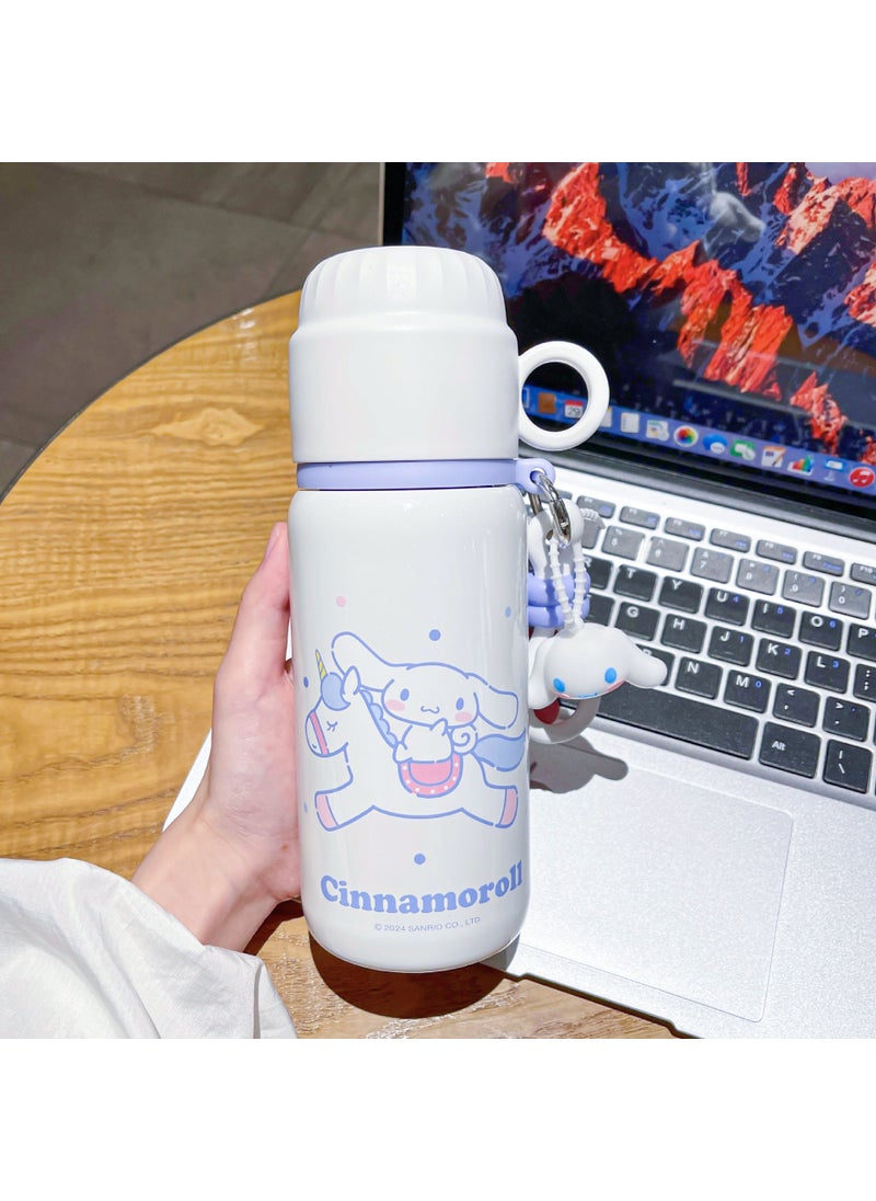 Sanrio Kuromi Kids Trendy Thermal Cup with Strap 460ml big-eared dog fashionable double drink cup