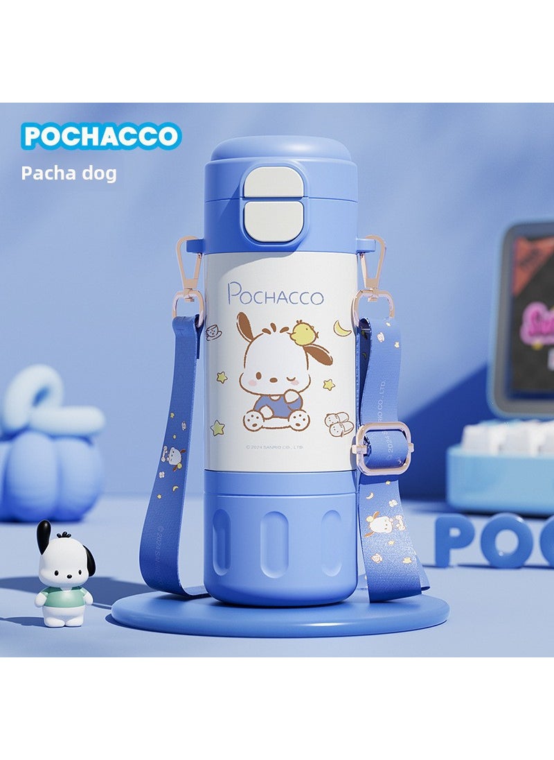 Sanrio Kuromi Kids Trendy Thermal Cup with Strap 480ml Parchá Dog Double Drink Cup with Strap