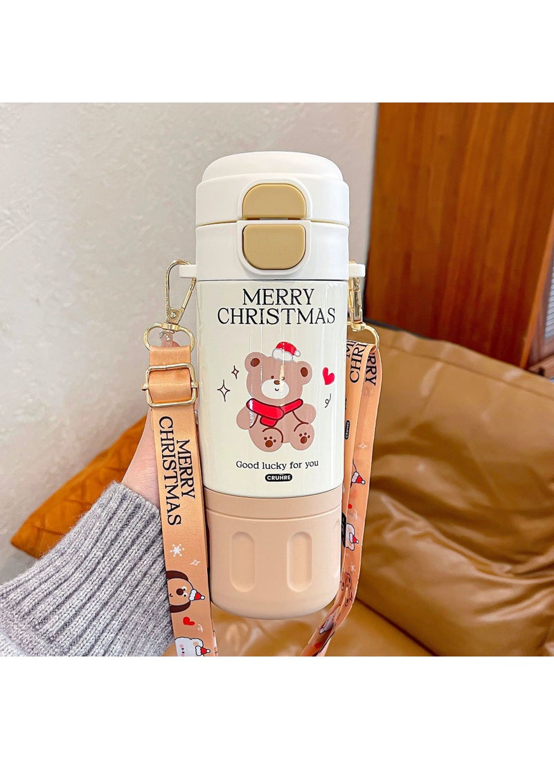 Sanrio Kuromi Kids Trendy Thermal Cup with Strap 480ml white christmas style double drinking cup with strap