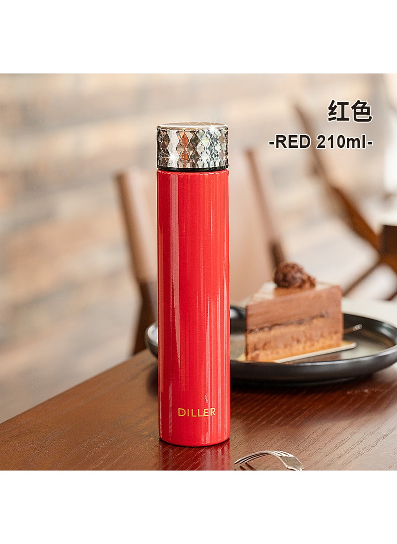 2024 Delightful Mini Thermal Cup High Aesthetic Portable Stainless Steel Red -210ml