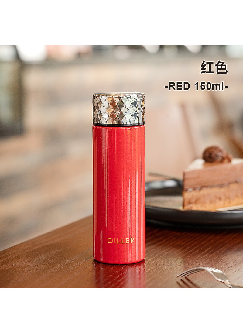 2024 Delightful Mini Thermal Cup High Aesthetic Portable Stainless Steel Red -150ml