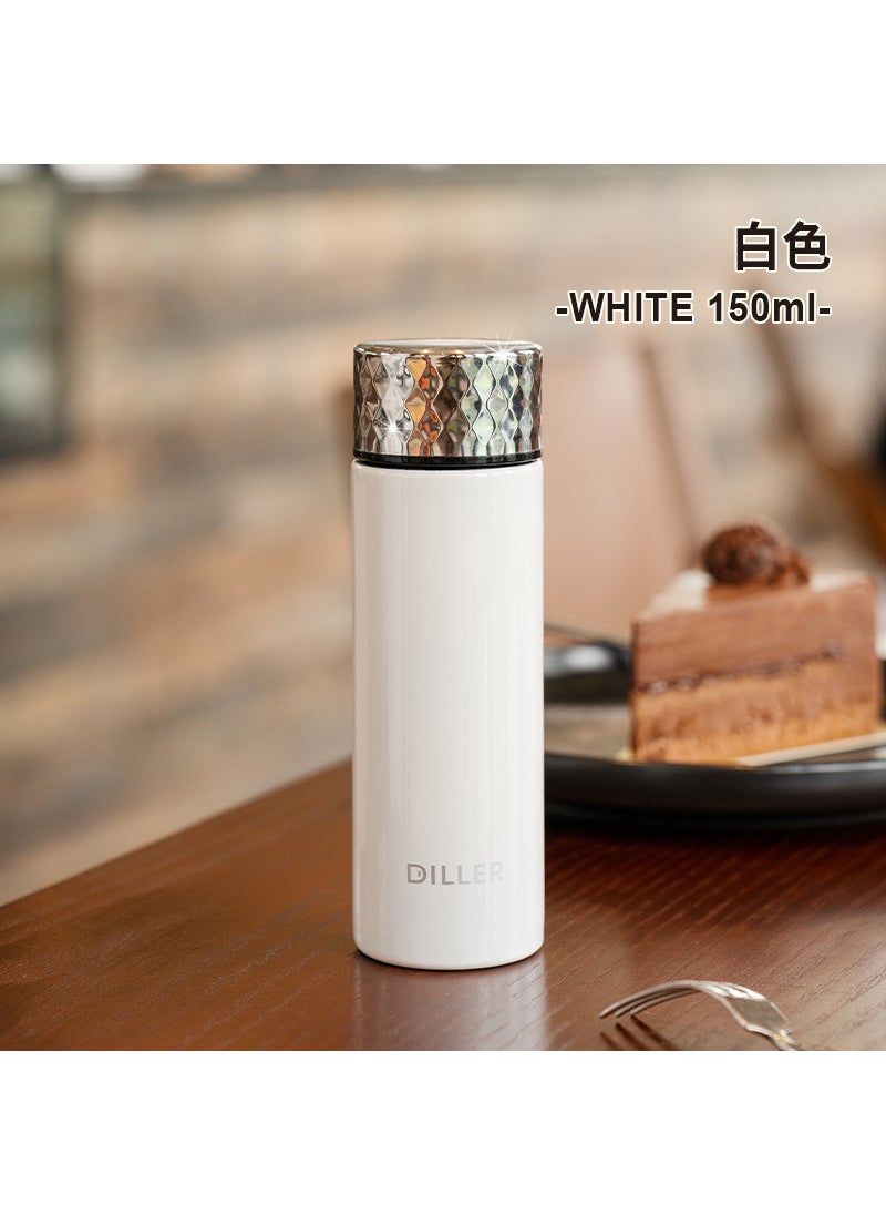 2024 Delightful Mini Thermal Cup High Aesthetic Portable Stainless Steel White -150ml