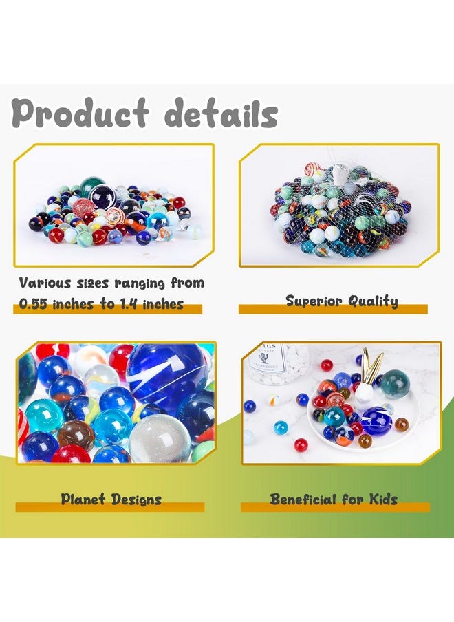 180Pcs Marbles Games For Kids，Assorted Size Glass Marbles Bulks For Marbles Run Games Colored Marbles For Vase 2-4 Player Games