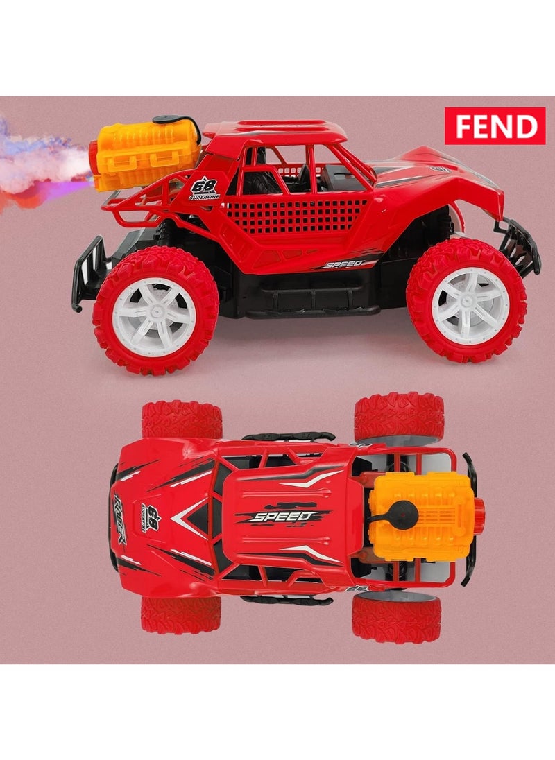 Fend Rechargable Remote Control Water Spray Runner Climbing Car with Rear Fog LED Light for Kids Red