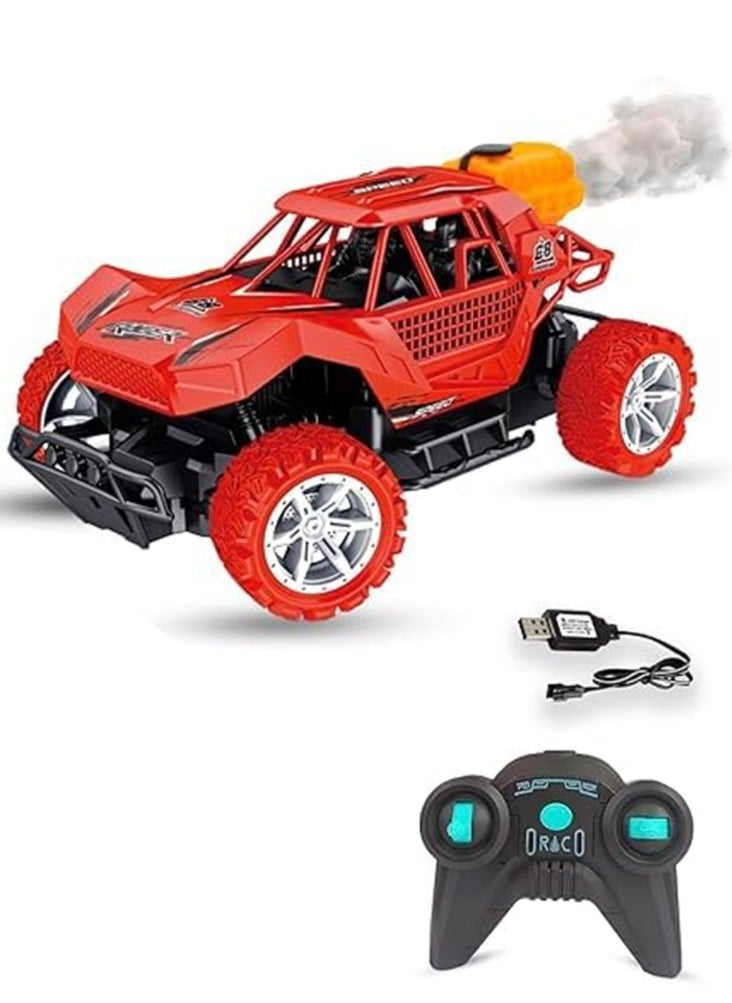 Fend Rechargable Remote Control Water Spray Runner Climbing Car with Rear Fog LED Light for Kids Red