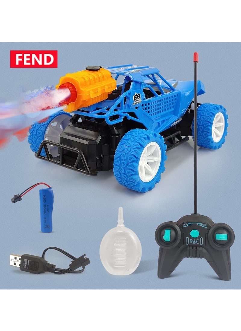 Fend Rechargable Remote Control Water Spray Runner Climbing Car with Rear Fog LED Light for Kids Blue