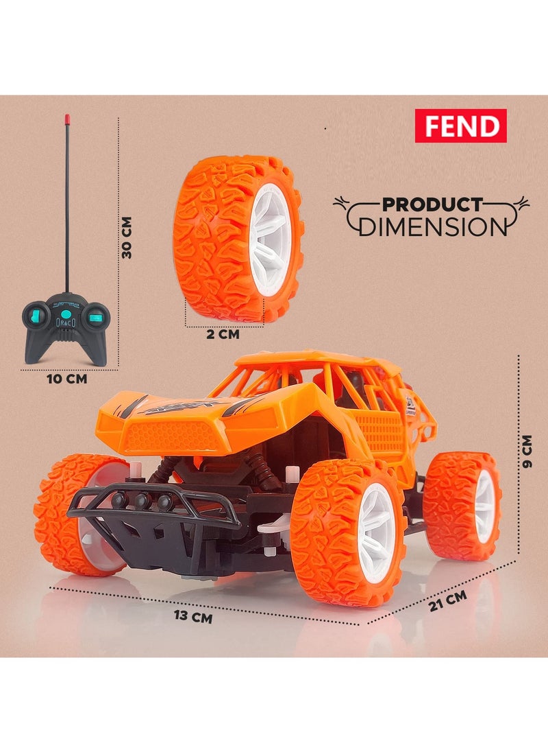 Fend Rechargable Remote Control Water Spray Runner Climbing Car with Rear Fog LED Light for Kids Orange